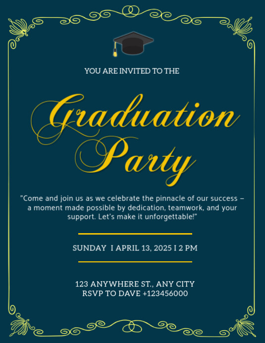 Graduation party invitation card flyer Template | PosterMyWall Graduation party invitation card flyer Template | PosterMyWall