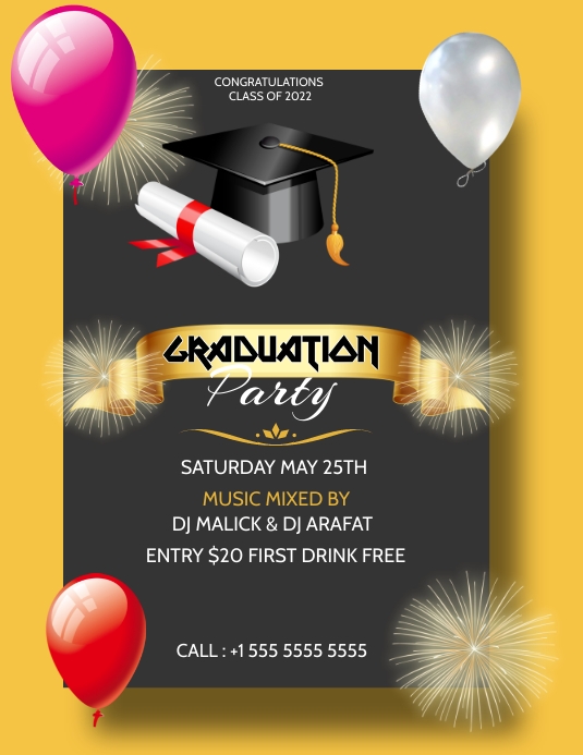 Black Graduation Party Flyers Template | PosterMyWall Black Graduation Party Flyers Template | PosterMyWall