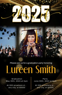 Graduation Party Invitation Half Page Wide template