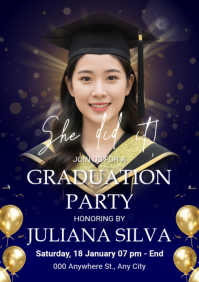 Graduation Party Invitation A5 template