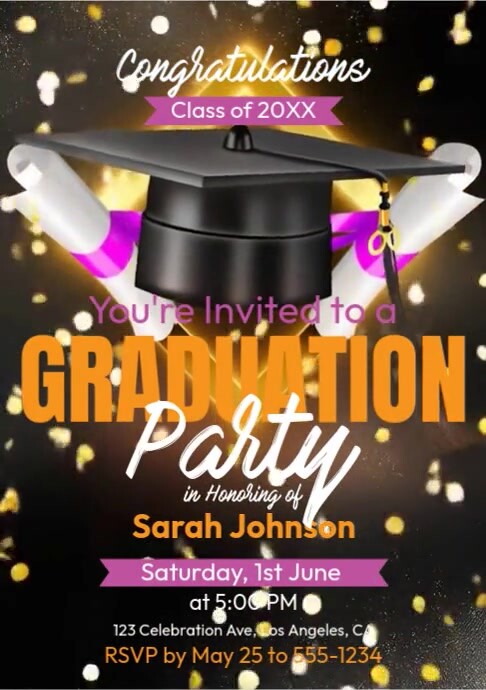 Graduation Party Invitation A4 template