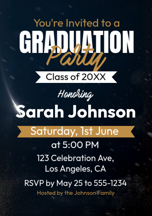 Graduation Party Invitation A4 template