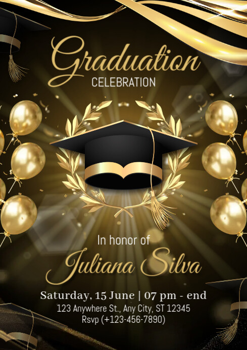 Graduation Party Invitation A3 template