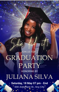 Graduation Party Invitation Half Page Wide template