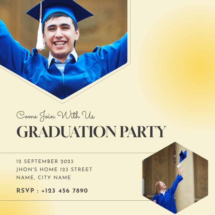 Graduation Party Invitation Instagram Post Template | PosterMyWall