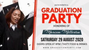 Graduation Party Invitation Video Banner Facebook-covervideo (16:9) template