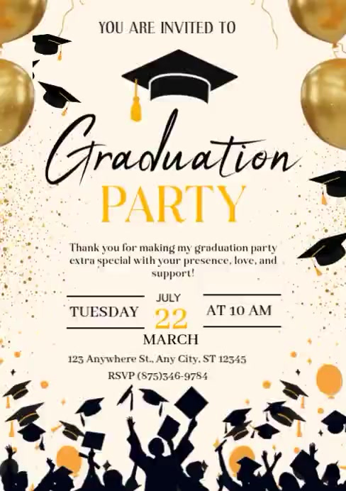 Graduation Party Invitation Video Template | PosterMyWall