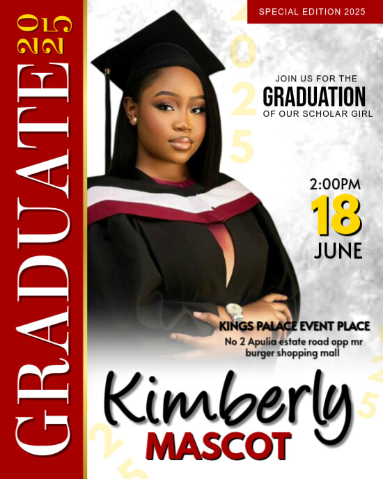 Graduation party invite Instagram Portrait template