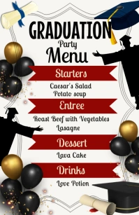 Elegant Graduation Menu Card