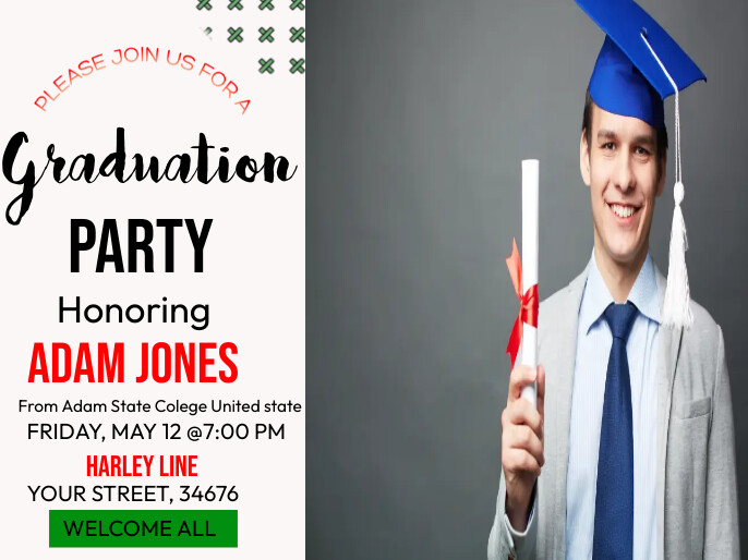 Graduation Party  photo template Voorlegging