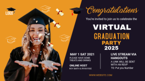 Lilla Virtual Graduation Party Invitation Wpis na Twittera Template
