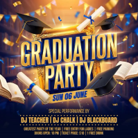 Graduation Party Square Video Kwadrat (1:1) template