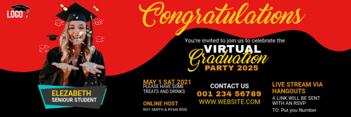 Graduation Party Twitter Header Template | PosterMyWall