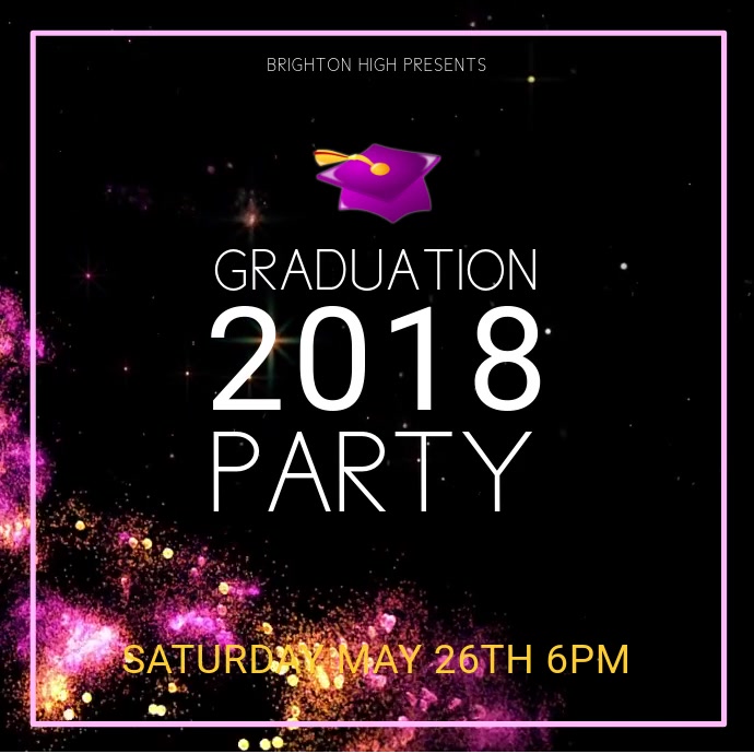 Graduation Party Video Template Cuadrado (1:1)