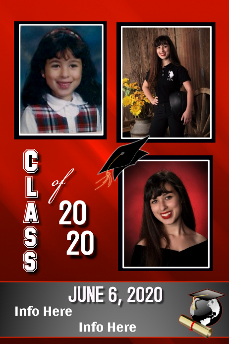 Graduation Photo Announcement Плакат template