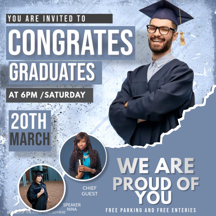 graduation post Publicación de Instagram template