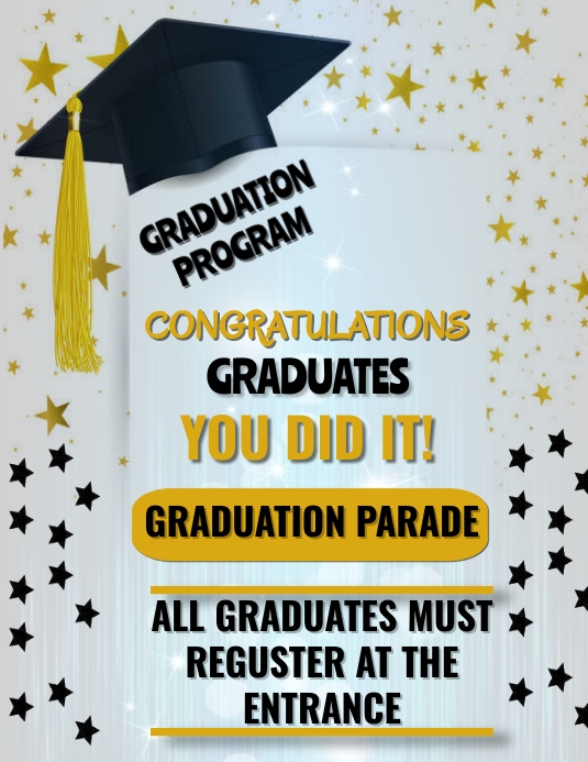Graduation program, celebration Template | PosterMyWall