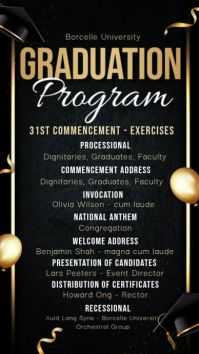 Black Graduation Program Indaba yaku-Instagram Template