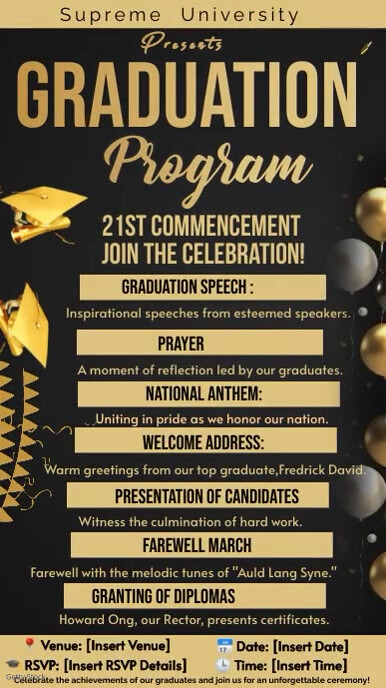 graduation program,Educational event Instagram-verhaal template