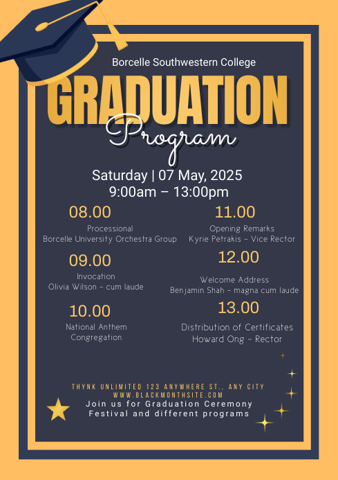 graduation program,event A4 template
