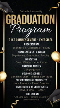 graduation program,event, school graduation Instagram Story template