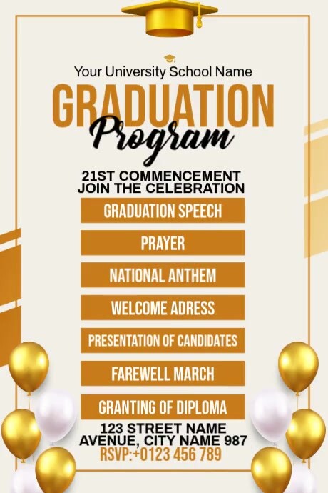 Graduation Program Ads Template | PosterMyWall