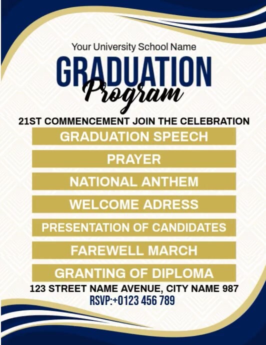 Graduation Program Ads Template | PosterMyWall