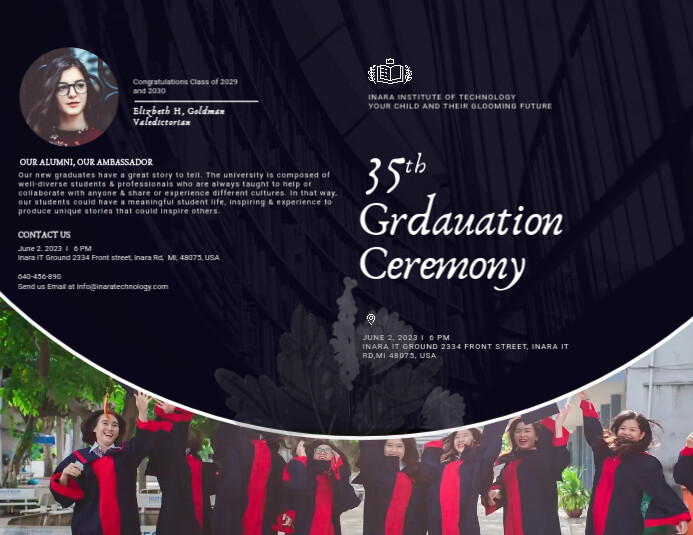 Graduation Program Booklet Flyer Design Template | PosterMyWall