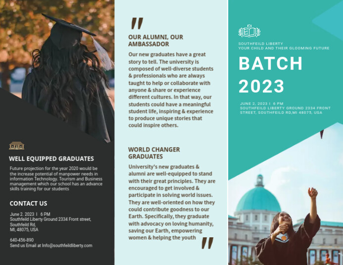 Graduation Program Booklet Flyer Design Template | PosterMyWall