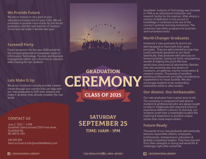 Graduation Program Booklet Flyer Design Template | PosterMyWall