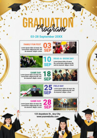 White Graduation Program A5 Template | PosterMyWall
