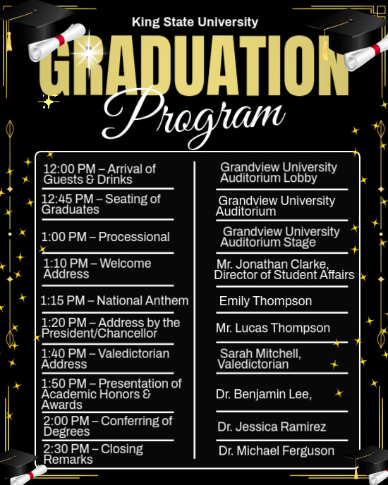 Graduation Program Template | PosterMyWall