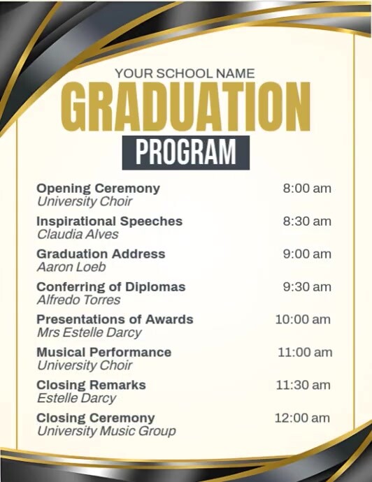 Graduation Program Template | PosterMyWall