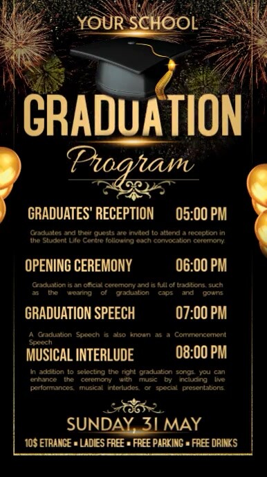 Graduation Program Template | PosterMyWall