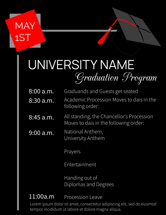 Graduation Program Template | PosterMyWall