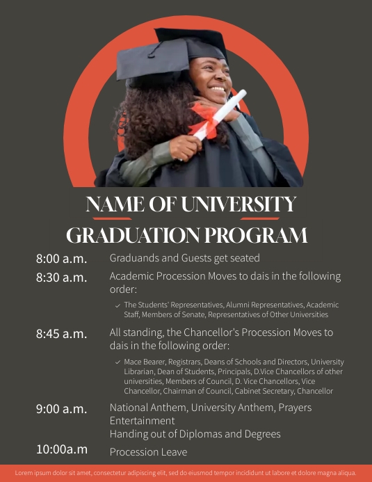 Graduation Program Template | PosterMyWall