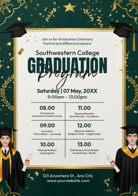Graduation Program Template | PosterMyWall