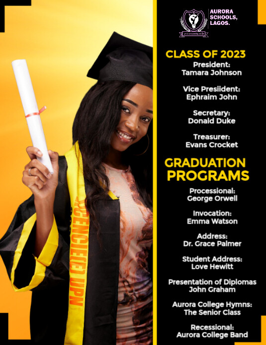 Graduation Program Template | PosterMyWall