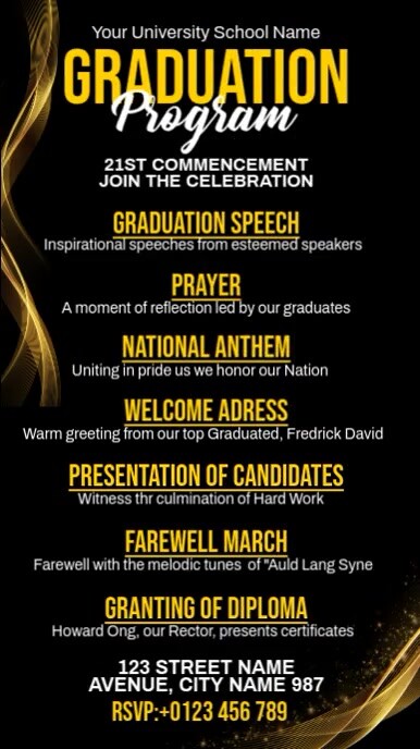 Graduation Program Layout Dswd Graduation Program Template | PosterMyWall