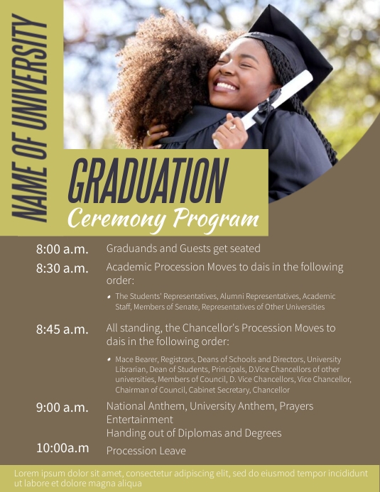 Graduation Program Flyer (US Letter) template