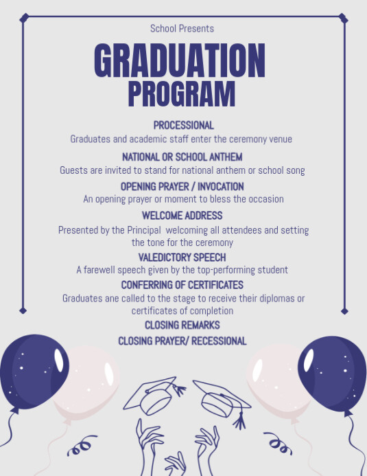 Graduation Program ใบปลิว (US Letter) template