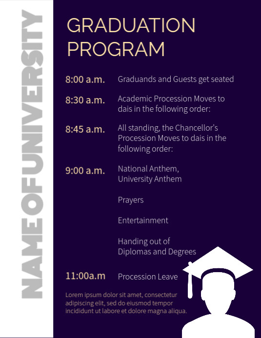 Graduation Program Template | PosterMyWall