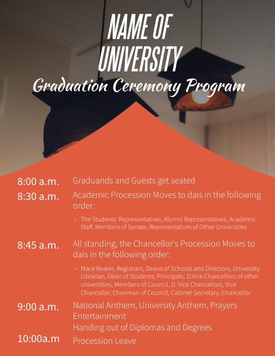 Graduation Program Template | PosterMyWall