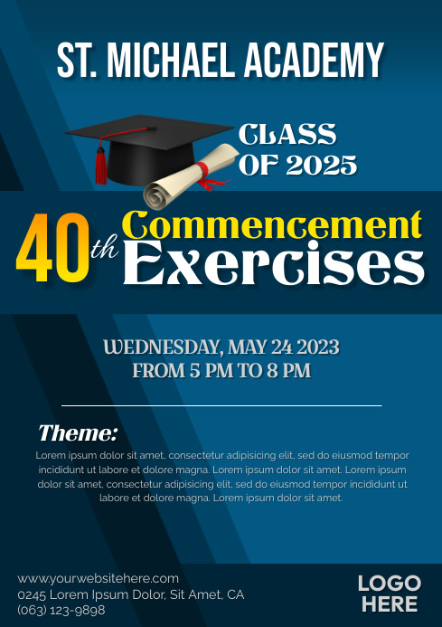 Grade 8 Graduation Program Design Copy of Graduation Program | PosterMyWall