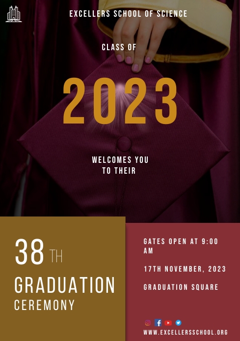 Graduation program flyer A1 template