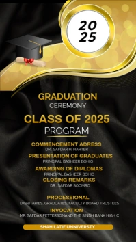 graduation program poster Digital Display (9:16) template