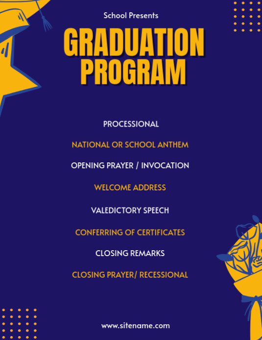 Program Scdeule Graduation Graduation Program Schedule Template | PosterMyWall