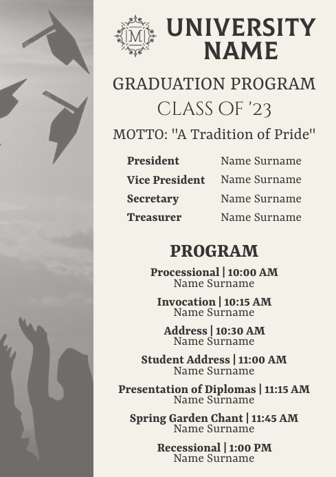Graduation Program Template | PosterMyWall