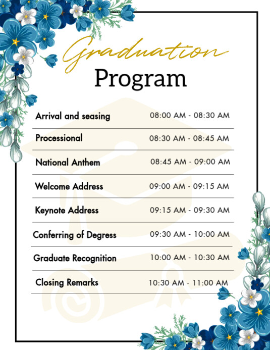 Graduation Program Template Flyer (US Letter)