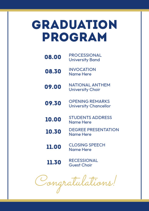 Graduation Programs Word 30 Graduation Program Template Word Example Document Template